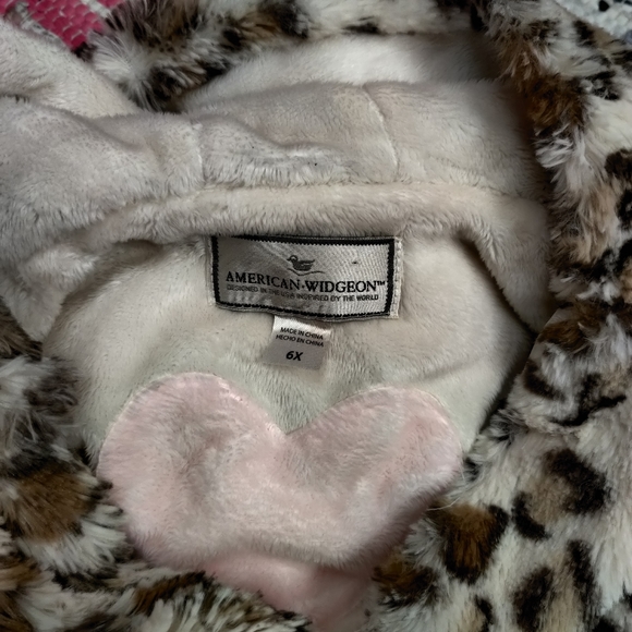 Coat - Little Girls Leopard Print Pompom Coat - Picture 6 of 9